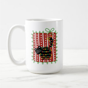 Christmas Cat Tangled in Lights – Cute Funny  Coffee Mug