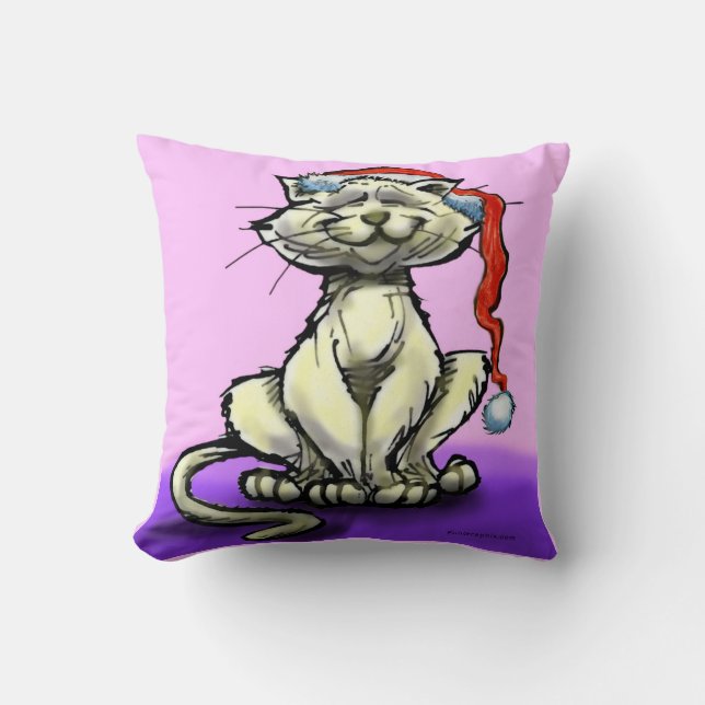 Christmas Cat Throw Pillow (Front)