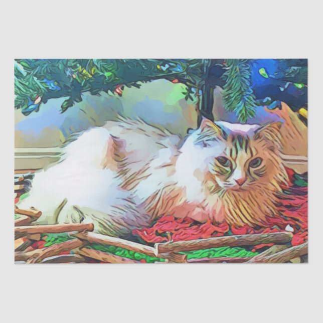 christmas cat tissue paper (Front)