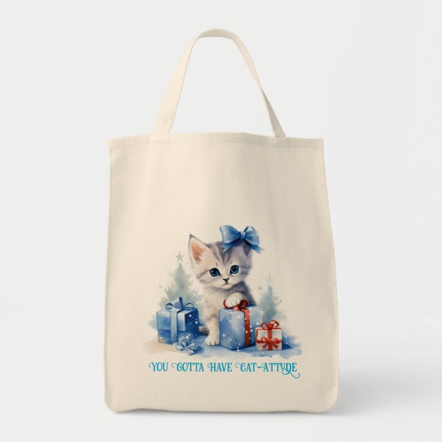 Christmas Cat Tote Bag (Front)