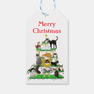 Christmas Cat Tree Gift Tags