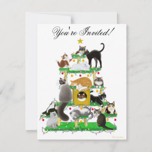 Christmas Cat Tree Invitation
