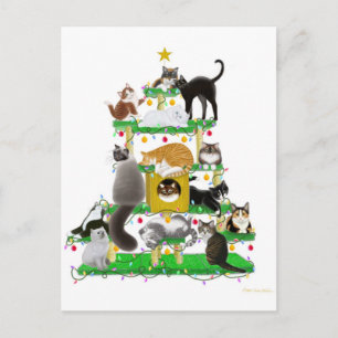 Christmas Cat Tree Postcard