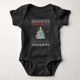 Christmas Cat Tree Ugly Christmas Baby Bodysuit