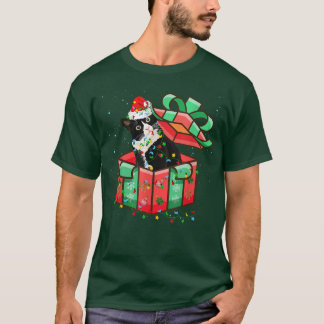 Christmas Cat Tuedo Christmas Cat Present  T-Shirt