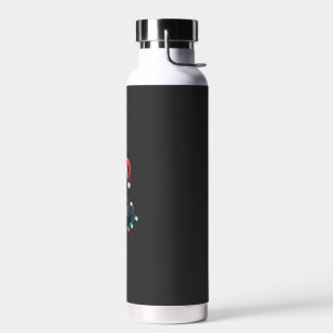 Christmas Cat Tuxedo black cat xmas lights kitty c Water Bottle