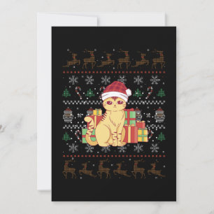 Christmas Cat Ugly Christmas Gift Invitation