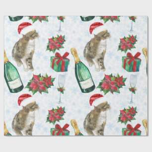 Christmas Cat Winter Celebration Wrapping Paper
