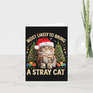 Christmas Cat With Santa Hat Holiday Funny Xmas Pa Card