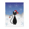 Christmas Cat with Snowflakes