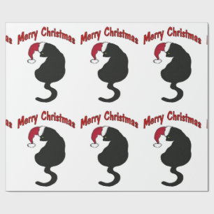 Christmas cat wrapping paper