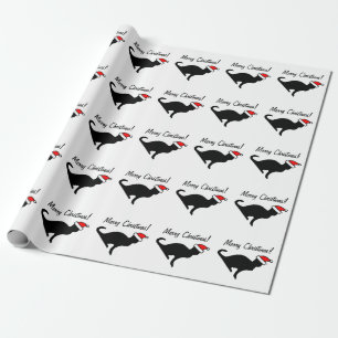 Christmas cat wrapping paper