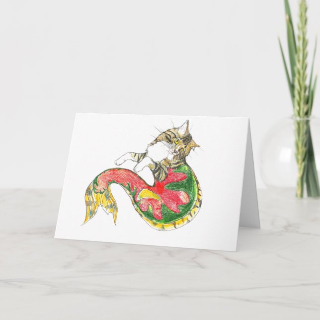 Christmas CatFish (white background) Holiday Card (Front)