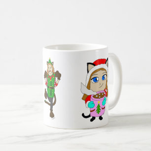 Christmas Catgirls Coffee Mug