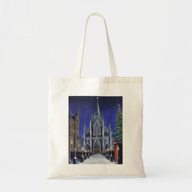 Christmas Cathedral Tote Bag (Front)