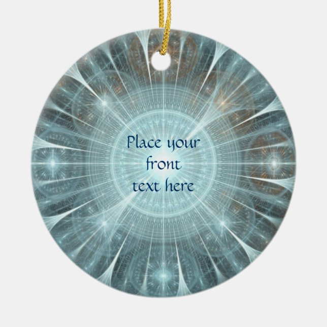 Christmas Cathedral Window Ceramic Ornament (Front)