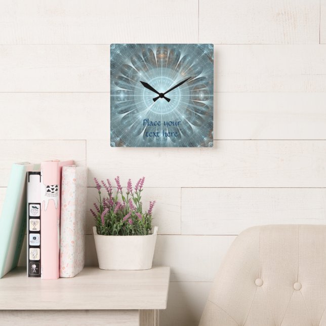 Christmas Cathedral Window Square Wall Clock (Reading Room)
