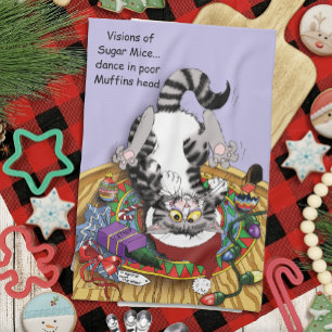 Christmas Catnip Cat Tea Towel