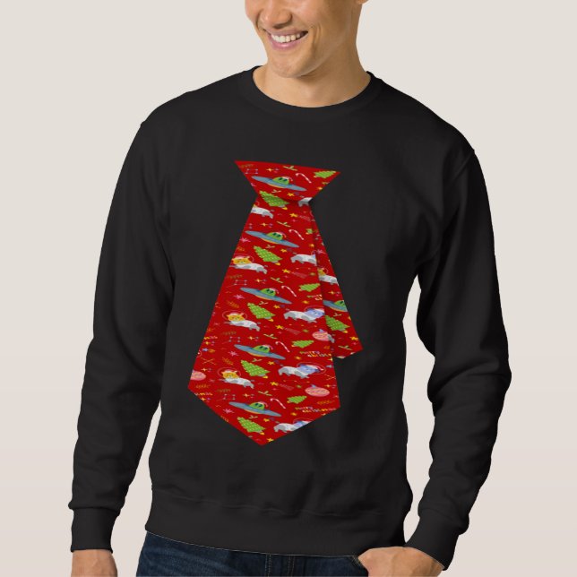 Christmas Cats And Dogs From Space With Aliens Fak Sweatshirt (Front)