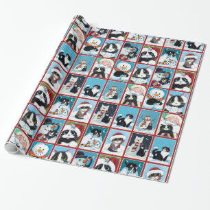 Christmas Cats and Snowmen Wrapping Paper