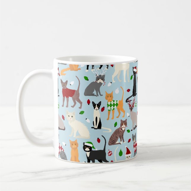 Christmas Cats Coffee Mug (Left)