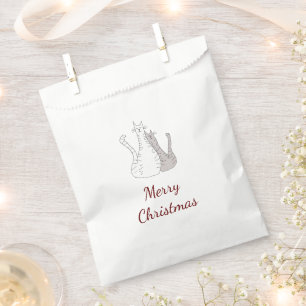 Christmas Cats Drawing Cute Kitties  Favour Bag