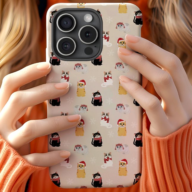 Christmas Cats Festive Holiday Pattern Case-Mate iPhone Case (Creator Uploaded)