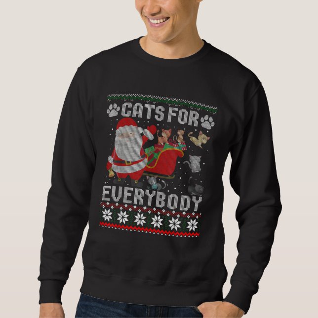 Christmas Cats For Everybody Ugly Sweater  Cute (Front)