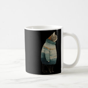 Christmas Cats Fun Kitten Pet Fat Grey Cat In Coffee Mug
