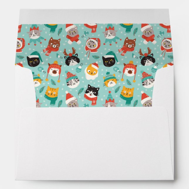 Christmas Cats in Holiday Sweaters Pattern Envelope (Back (Bottom))