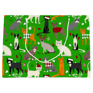 Christmas Cats Large Gift Bag