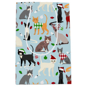Christmas Cats Medium Gift Bag