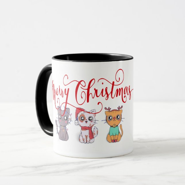 Christmas cats mug (Front Left)