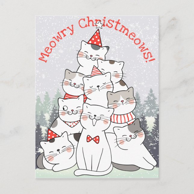 Christmas Cats Postcard (Front)