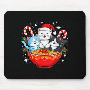 Christmas Cats Ramen Kitten Anime Men Women Kids X Mouse Pad