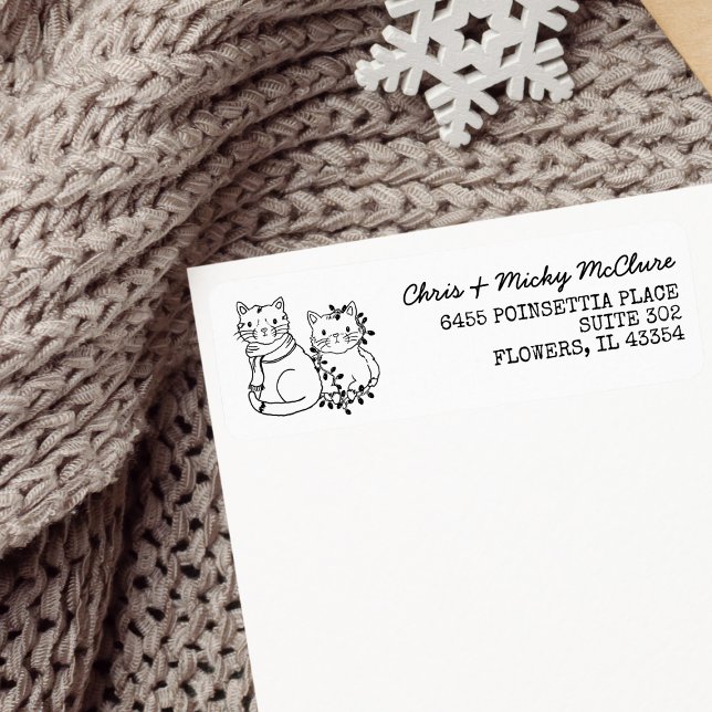 Christmas Cats Return Address Label (Creator Uploaded)