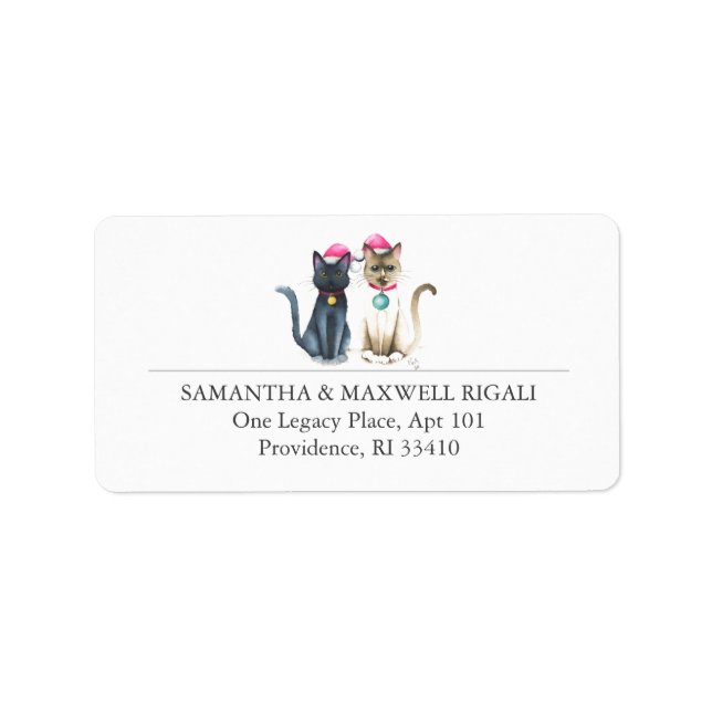 Christmas Cats Return Address Label (Front)