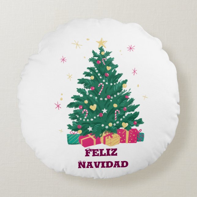 Christmas Cats Round Cushion (Front)