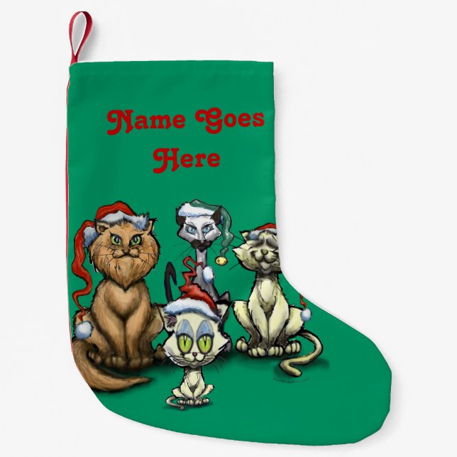 Christmas Cats Small Christmas Stocking (Front)