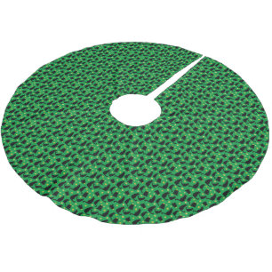 Christmas Cats Stars And Trees Brushed Polyester Tree Skirt