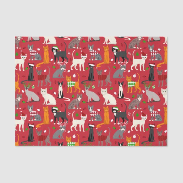Christmas Cats Tissue Paper (Front)
