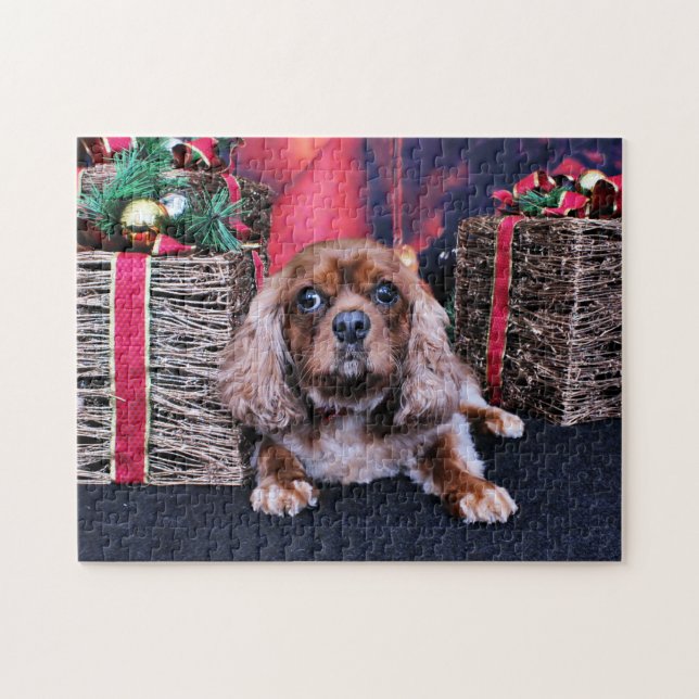 Christmas - Cavalier - Cooper Jigsaw Puzzle (Horizontal)