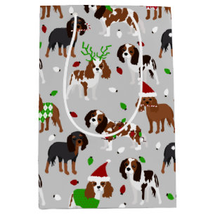 Christmas Cavalier King Charles Spaniel Medium Gift Bag