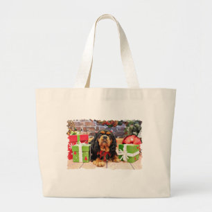 Christmas - Cavalier King Charles Spaniel SweetPea Large Tote Bag