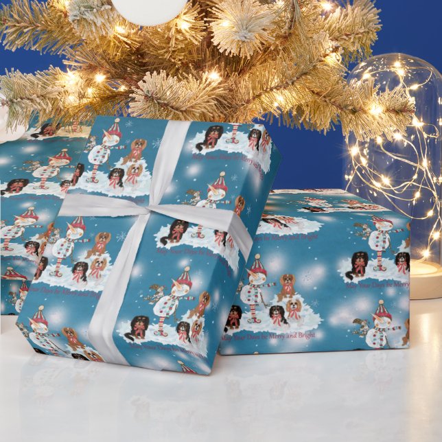 Christmas Cavalier King Charles Spaniel  Wrapping Paper (Holidays)