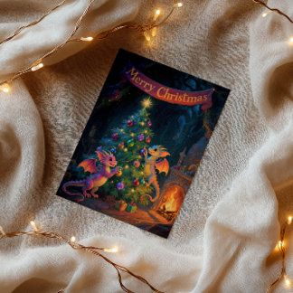 Christmas Cave Dragons – Warm Holiday Wishes Card