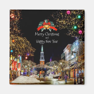Christmas Celebration, bright lights and baubles Magnet