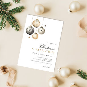 Christmas Celebration Corporate Office Party Gold Invitation