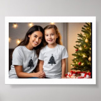 Christmas celebration design with family poster