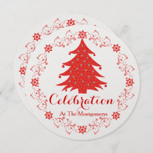 Christmas Celebration Party Tree Custom Invitation
